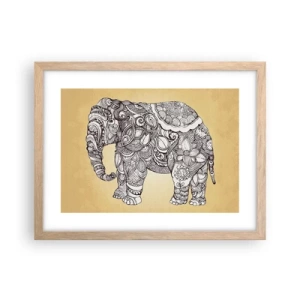 Poster in einem Rahmen aus heller Eiche - Elefant verhüllte sich - 40x30 cm