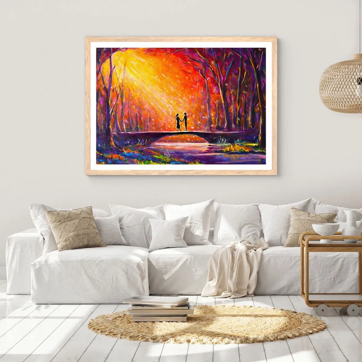 Poster in einem Rahmen aus heller Eiche - Der Himmel liebt sie auch - 91x61 cm