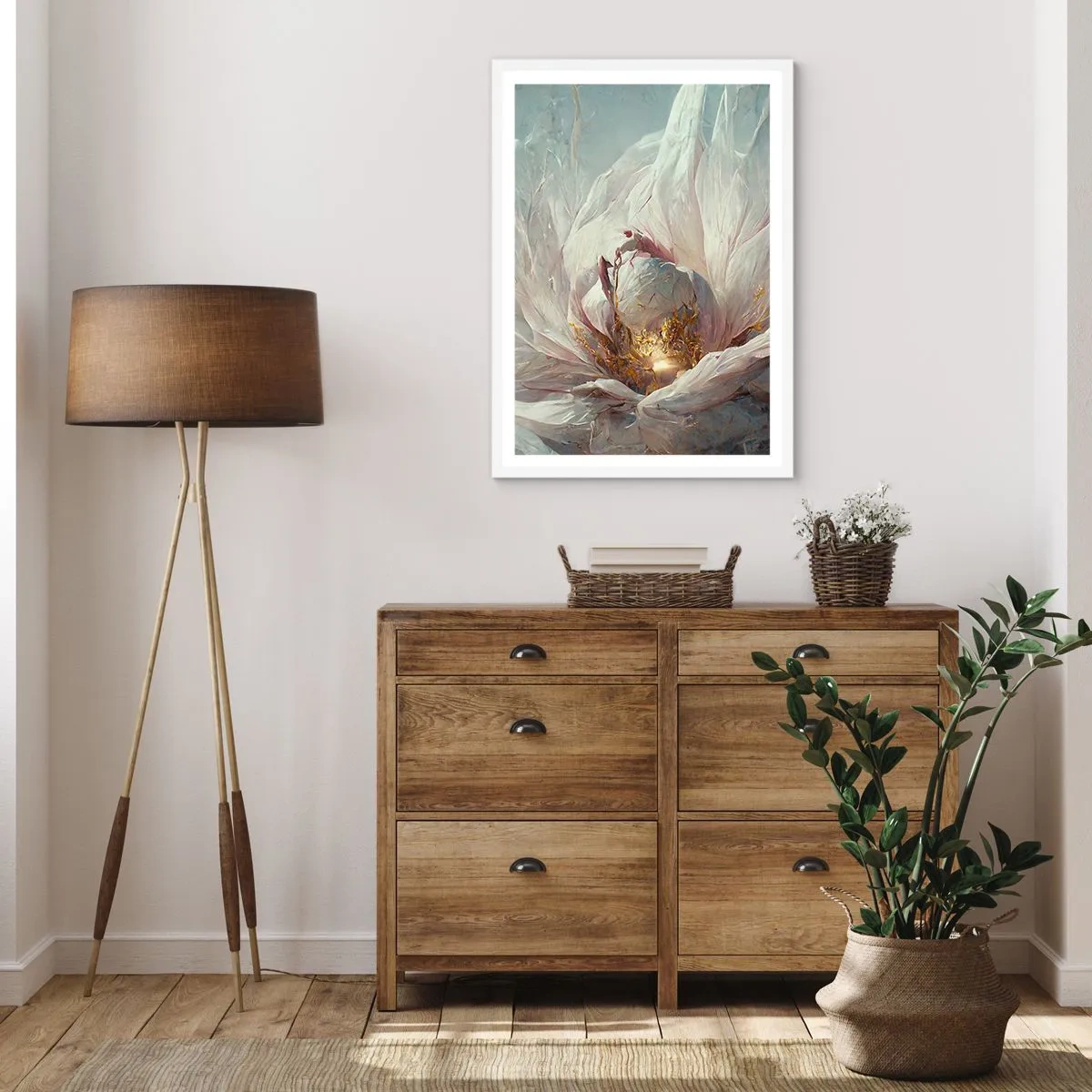 Poster in einem weißen Rahmen - Sie blüht alle hundert Jahre einmal - 61x91 cm