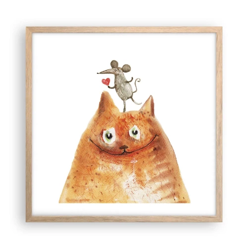 Poster in einem Rahmen aus heller Eiche - Paradoxien der Liebe - 50x50 cm