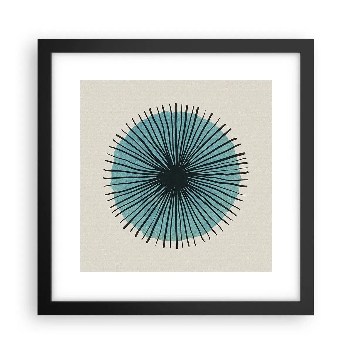 Poster in einem schwarzem Rahmen - Strahlend im Blau - 30x30 cm