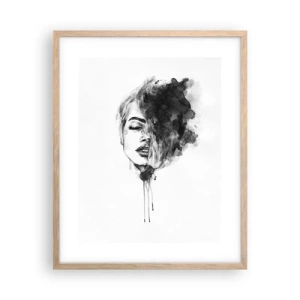 Poster in einem Rahmen aus heller Eiche - Wovon träumt das Mädchen - 40x50 cm