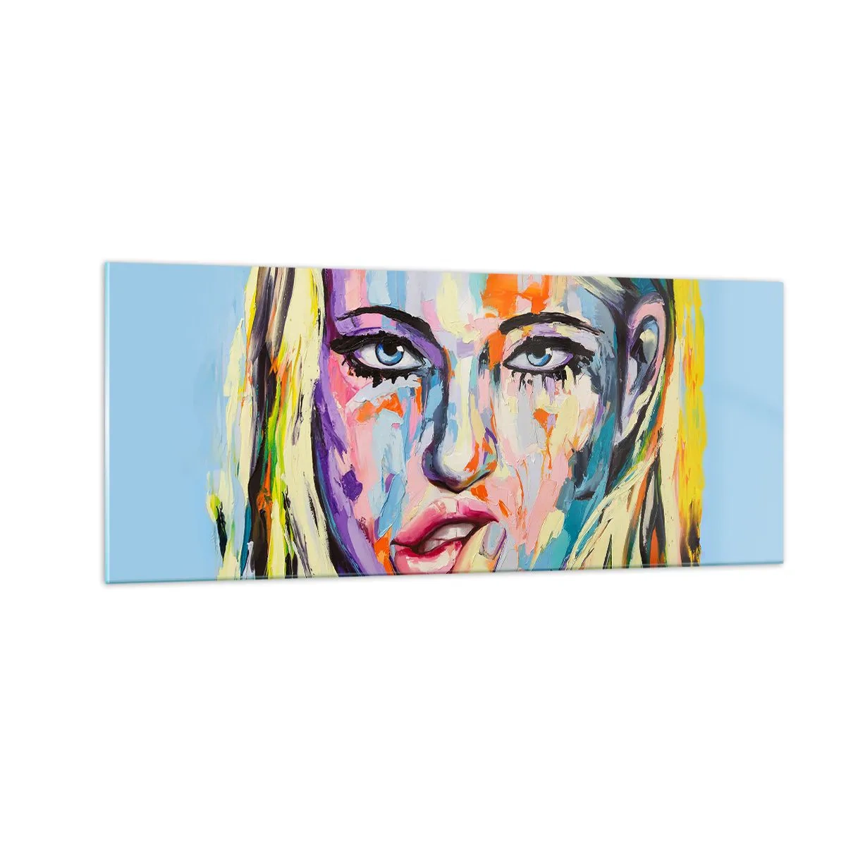 Glasbild - Bild auf glas - Schau ihr direkt in die Augen - 100x40 cm