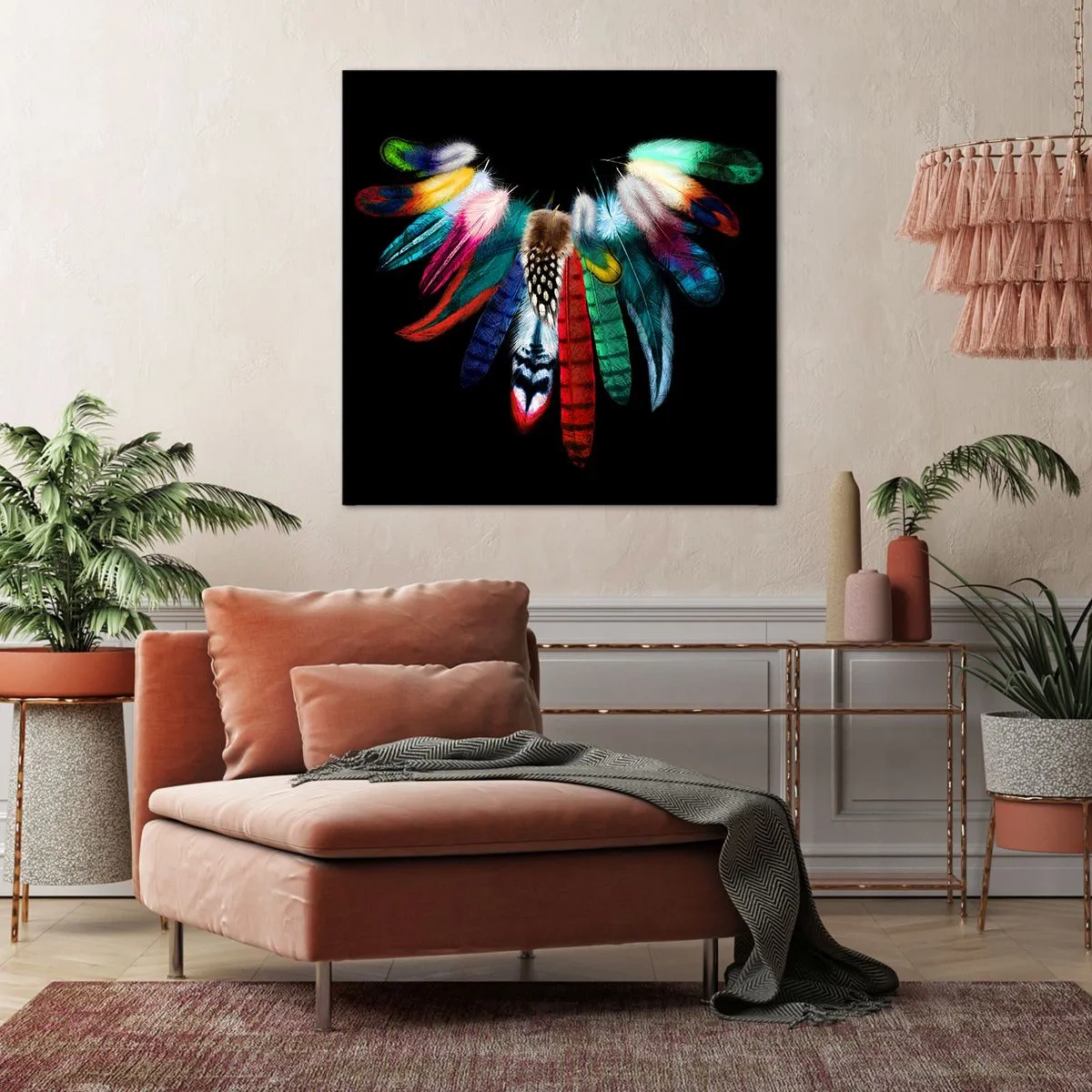 Bild auf Leinwand - Leinwandbild - Indische Halskette - 30x30 cm