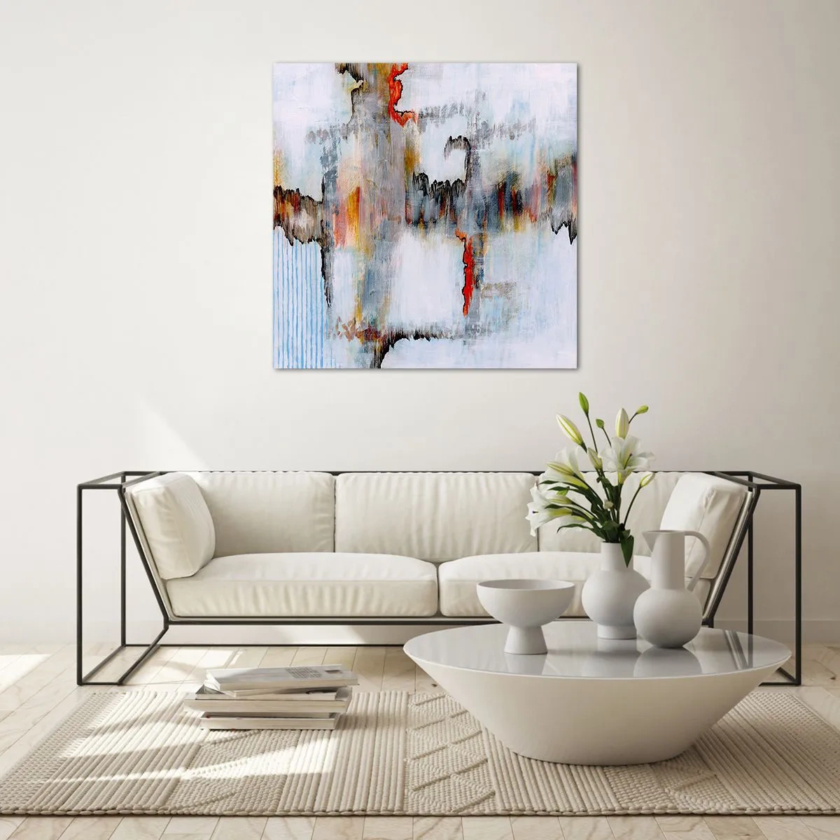 Glasbild - Bild auf glas - Ein Stock auf dem Wasser - 50x50 cm