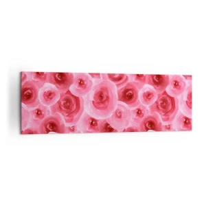 Bild auf Leinwand - Leinwandbild - Zarte Rosen in pastelligen Rosatönen - 160x50cm - Oben und unten Rosen - Moderne Wanddekoration für Wohnzimmer und Schlafzimmer ARTTOR