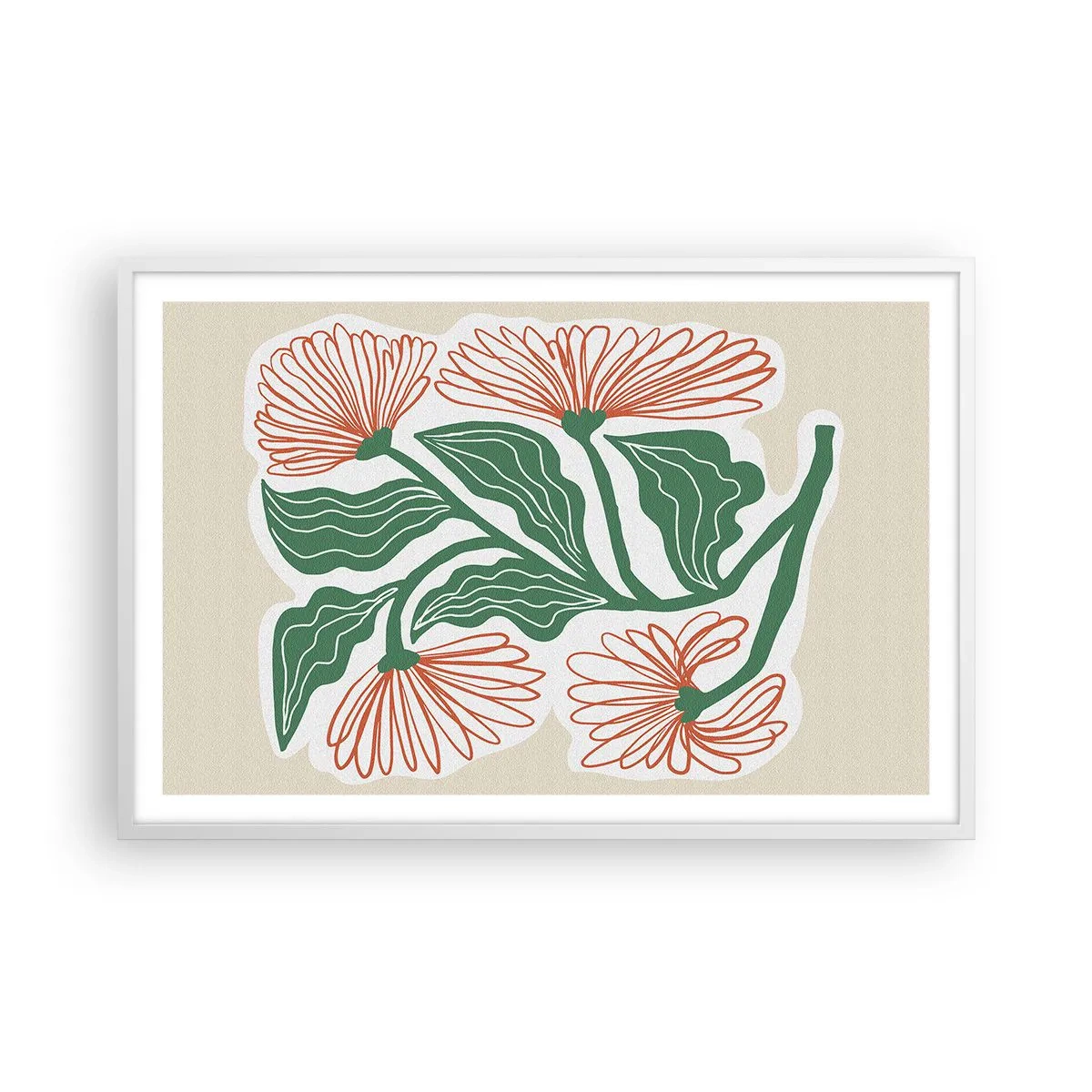 Poster in einem weißen Rahmen - Im Folkstil und modern - 91x61 cm