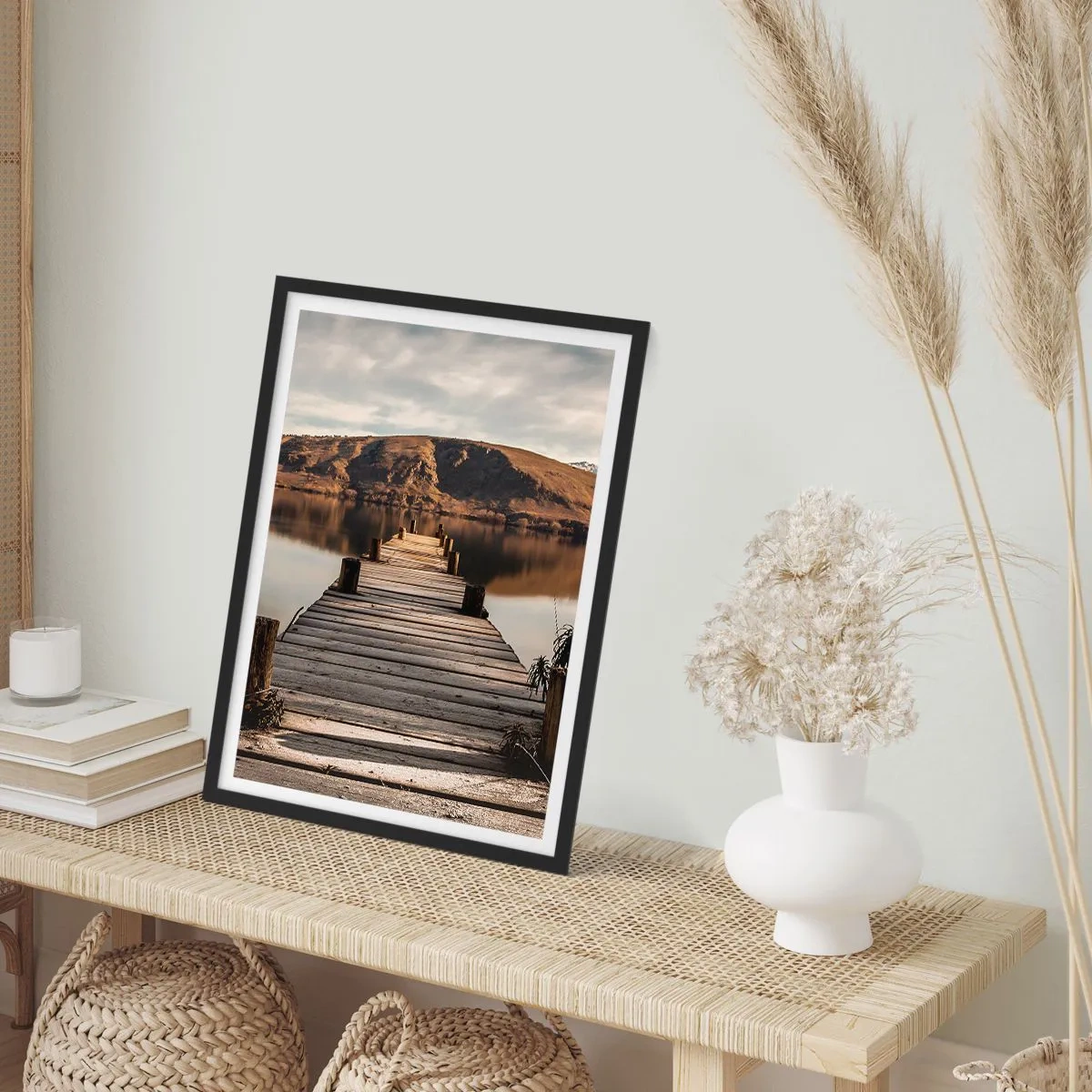 Poster in einem schwarzem Rahmen - Landschaft in Stille - 61x91 cm