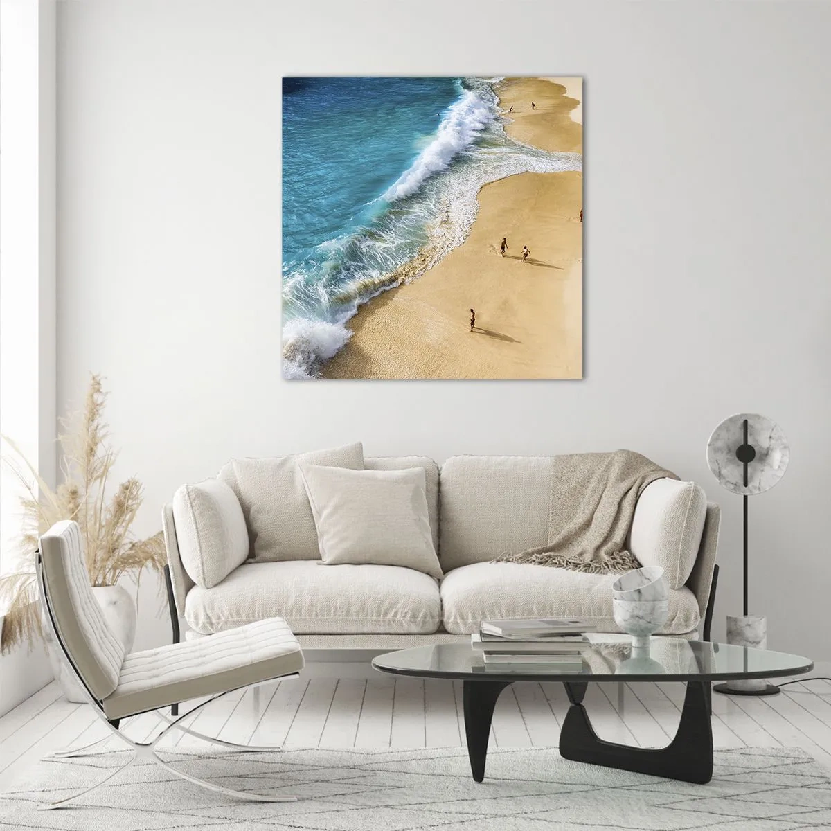 Glasbild - Bild auf glas - Und dann die Sonne, der Strand… - 30x30 cm