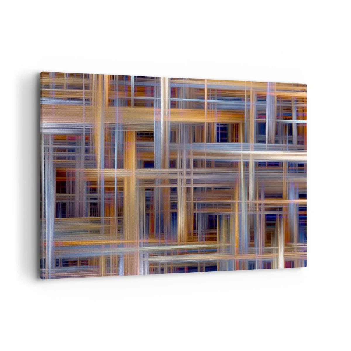 Bild auf Leinwand - Leinwandbild - Abstrakte geometrische Muster in Pastellfarben - 120x80cm - Aus Licht gewebt - Moderne Wanddekoration für Wohnzimmer und Schlafzimmer ARTTOR