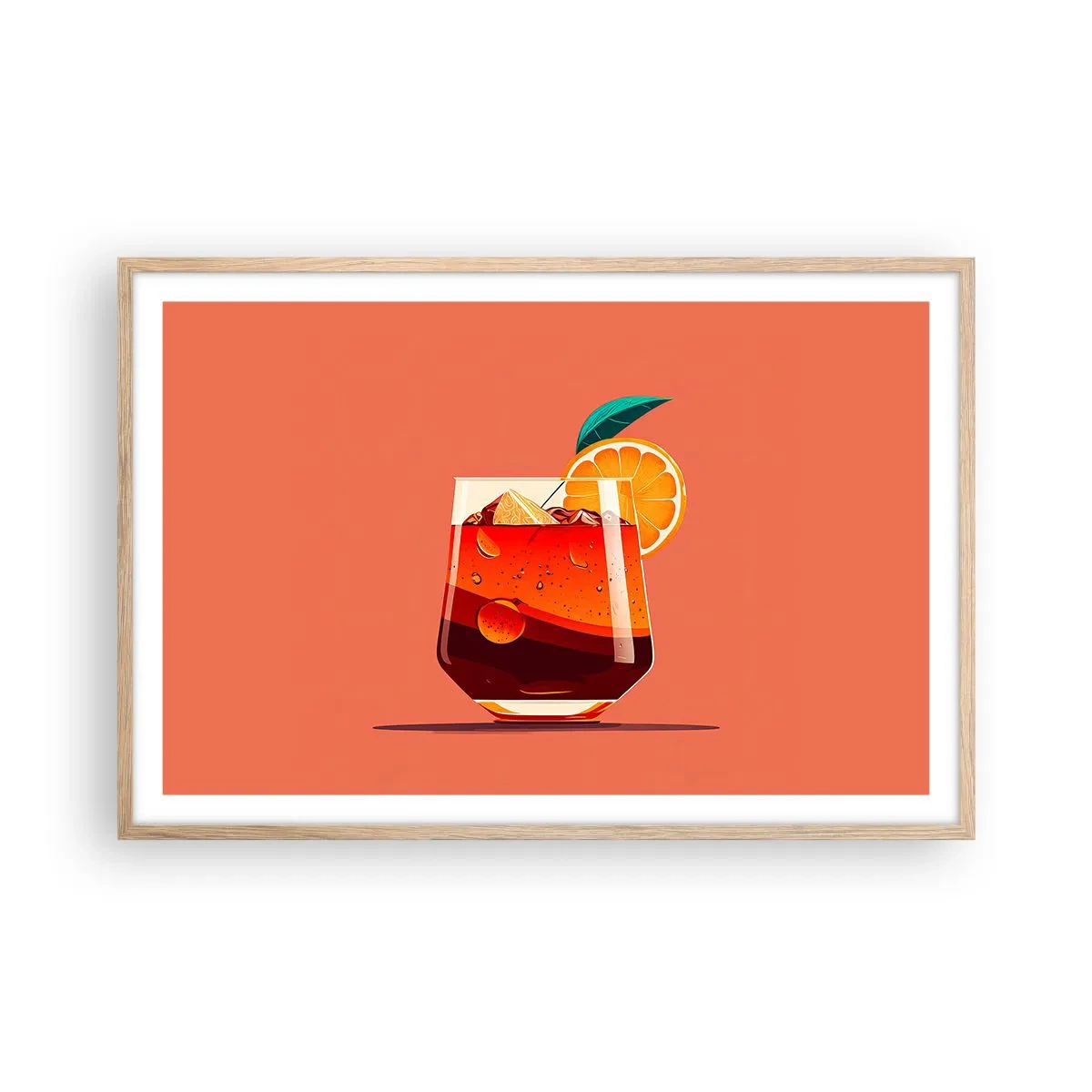 Poster in einem Rahmen aus heller Eiche - Sommerliche Erfrischung - 91x61 cm