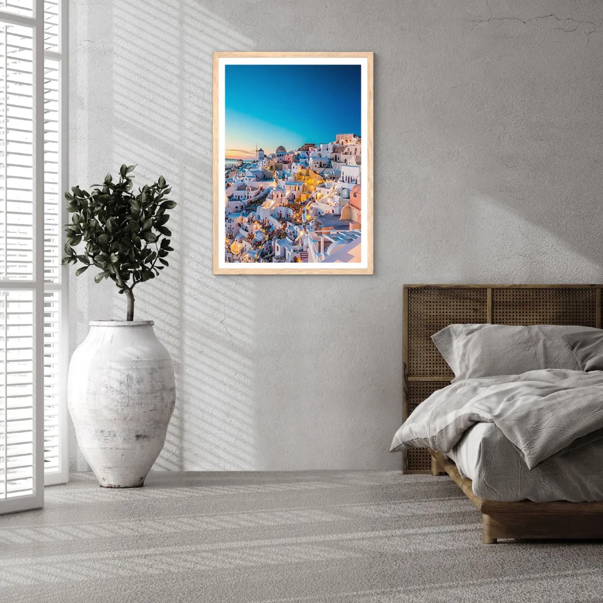 Poster in einem Rahmen aus heller Eiche - Die Essenz des Griechischen - 61x91 cm