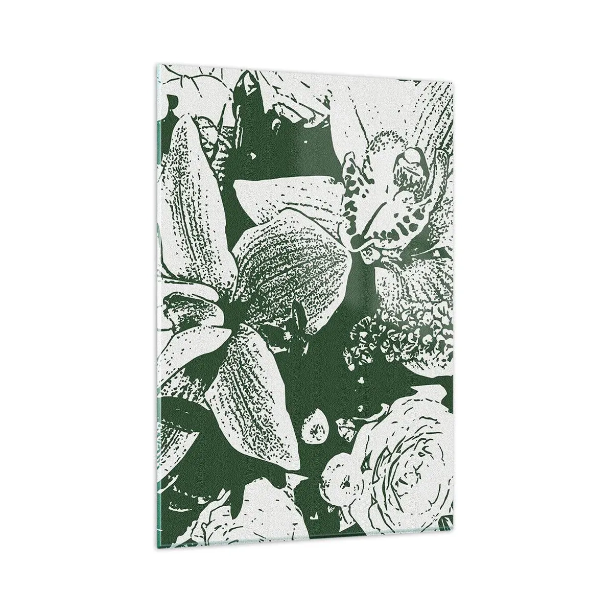 Glasbild - Bild auf glas - Blumenstrauß – die Welt des Grüns - 80x120 cm