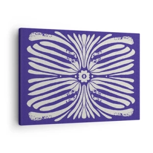 Bild auf Leinwand - Leinwandbild - Ethno-Muster in Lila- und Weißtönen - 70x50cm - Ethnische Inspirationen - Moderne Wanddekoration für Wohnzimmer und Schlafzimmer ARTTOR