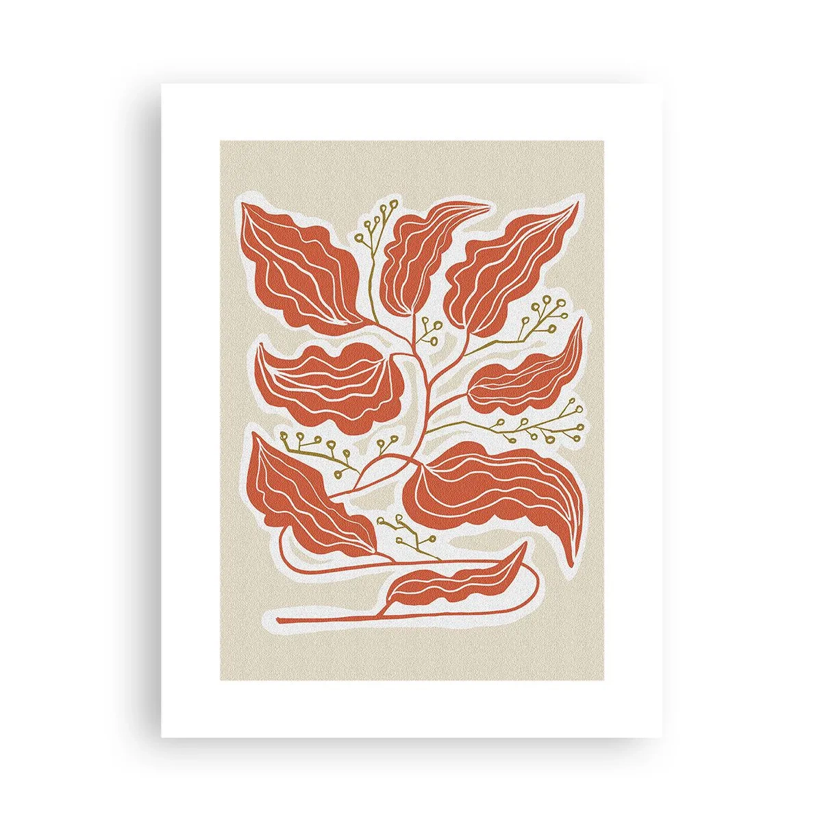 Poster - Im Folkstil und korallenartig - 30x40 cm