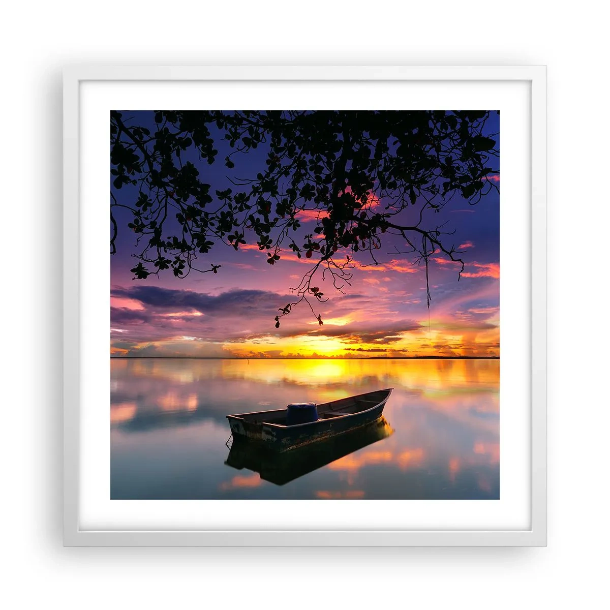 Poster in einem weißen Rahmen - Du scheinst mitten am Himmel zu hängen... - 50x50 cm