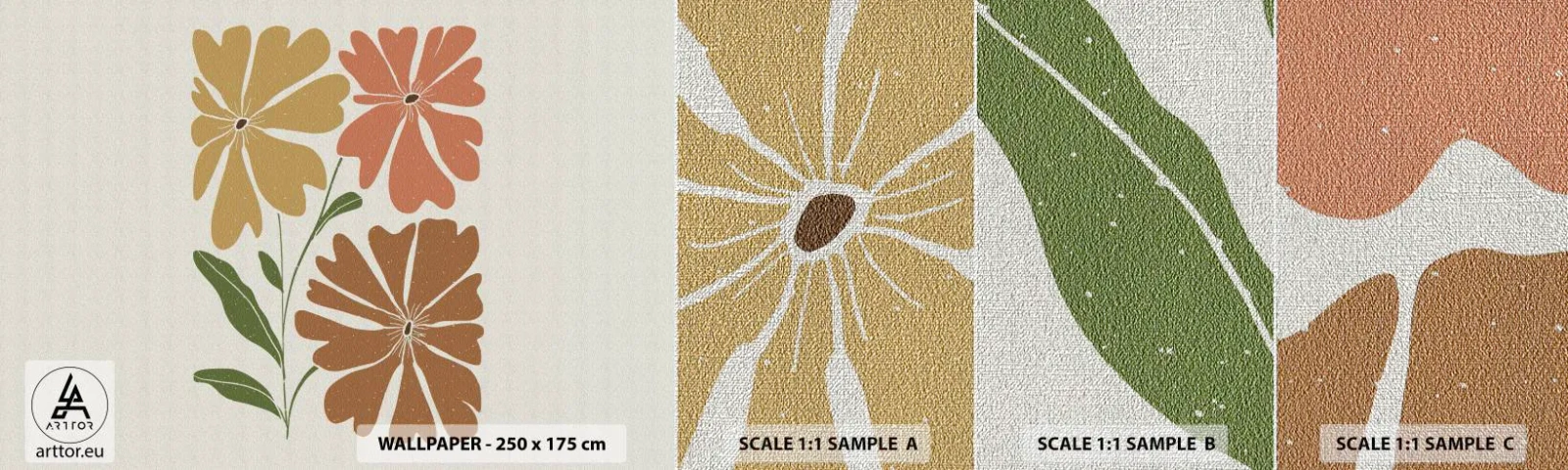 Fototapeten Muster Premium Canvas - Natur und Geometrie - Boho, Blumen, Minimalismus - 100x30 cm