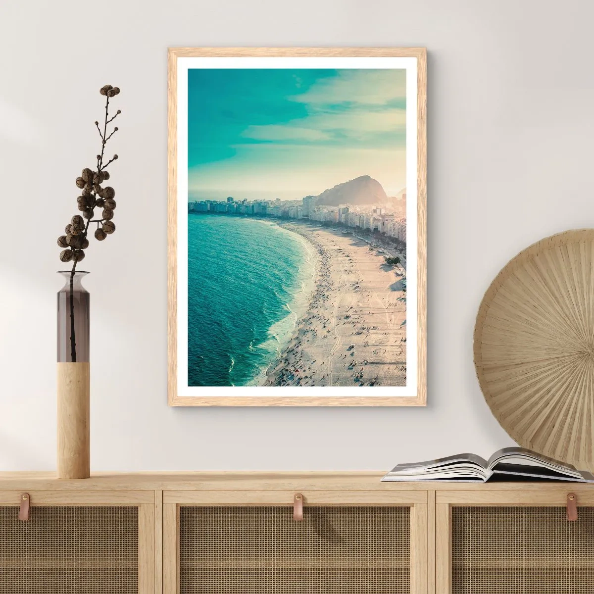 Poster in einem Rahmen aus heller Eiche - Ewiger Urlaub in Rio - 70x100 cm