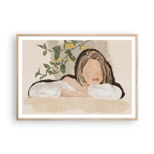 Poster in einem Rahmen aus heller Eiche - Südländische Schönheit - 100x70 cm