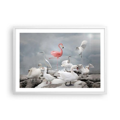 Poster in einem weißen Rahmen - Wie kam ich hier hin? - 70x50 cm