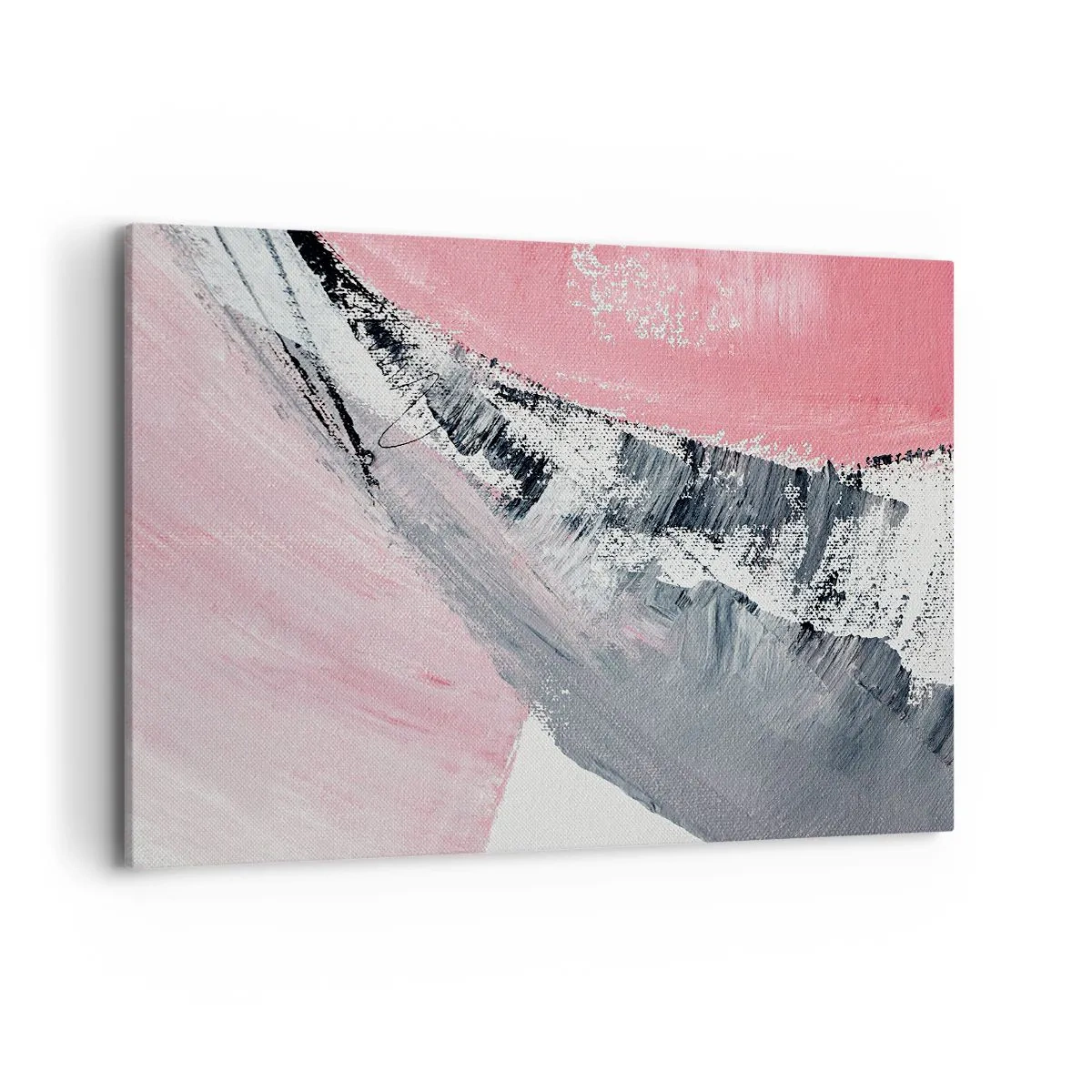 Bild auf Leinwand - Leinwandbild - Eine abstrakte Komposition in Rosa- und Grautönen. - 120x80cm - Passende Komposition - Moderne Wanddekoration für Wohnzimmer und Schlafzimmer ARTTOR