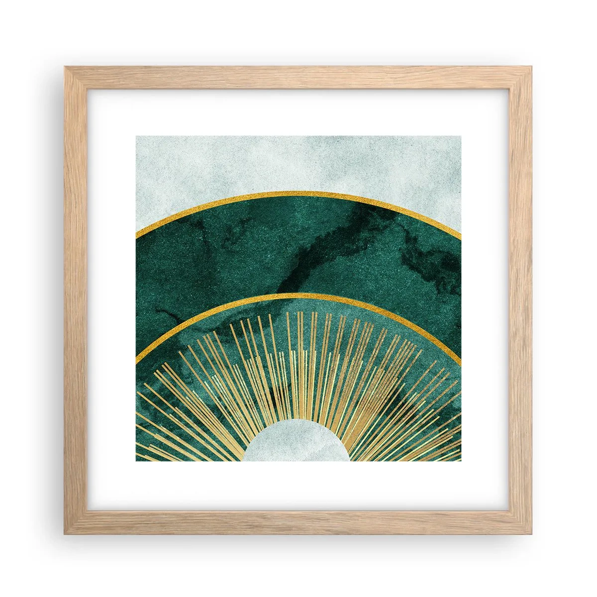 Poster in einem Rahmen aus heller Eiche - Anderes Sonnensystem - 30x30 cm