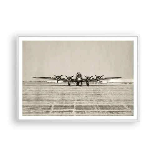 Poster in einem weißen Rahmen - Wie immer bereit - 100x70 cm