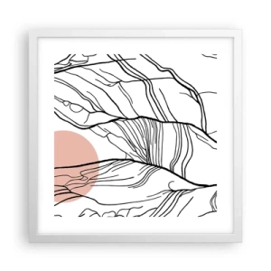 Poster in einem weißen Rahmen - In einem Netz aus Zweigen - 40x40 cm