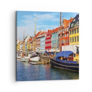 Bild auf Leinwand - Leinwandbild - Fröhlicher Kai - 70x70 cm