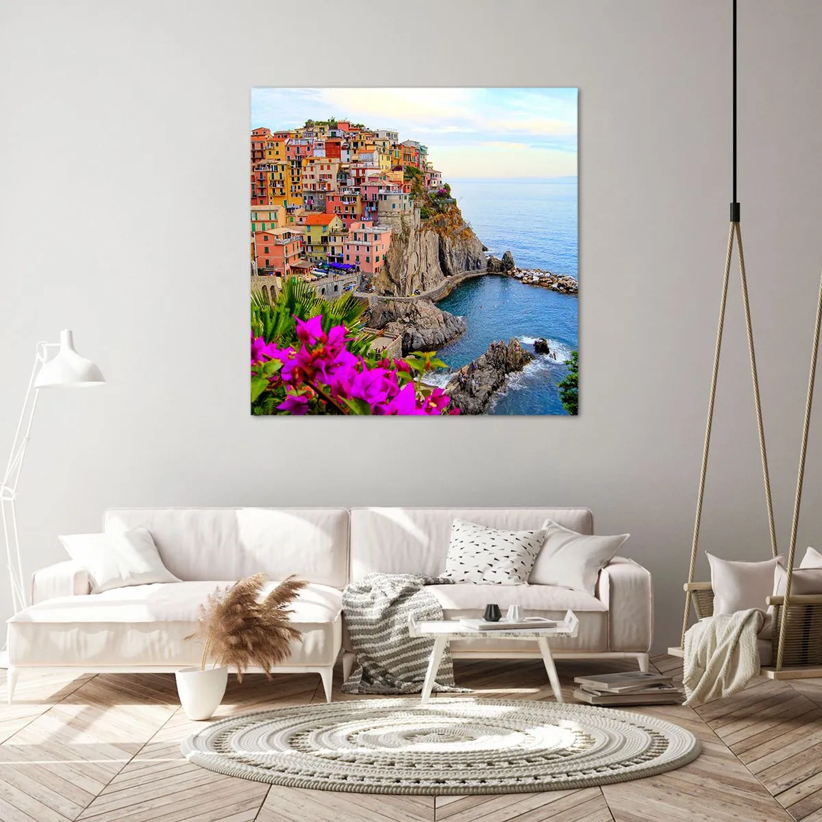 Bild auf Leinwand - Leinwandbild - Lachende Stadt - 30x30 cm