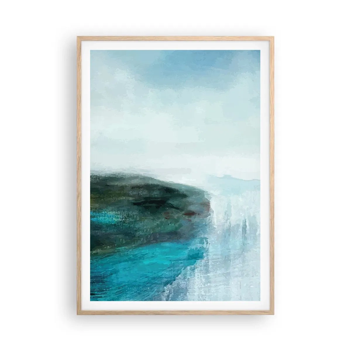 Poster in einem Rahmen aus heller Eiche - Nautische Abstraktion - 70x100 cm