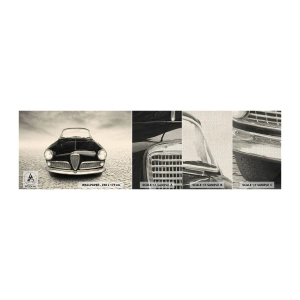 Fototapeten Muster Premium Canvas - Man muss mich einfach lieben - Auto, Jahrgang, Schwarz und weiß - 100x30 cm