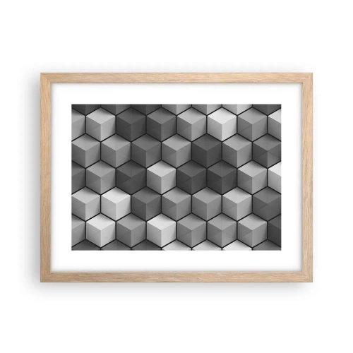 Poster in einem Rahmen aus heller Eiche - Kubistisches Puzzle - 40x30 cm