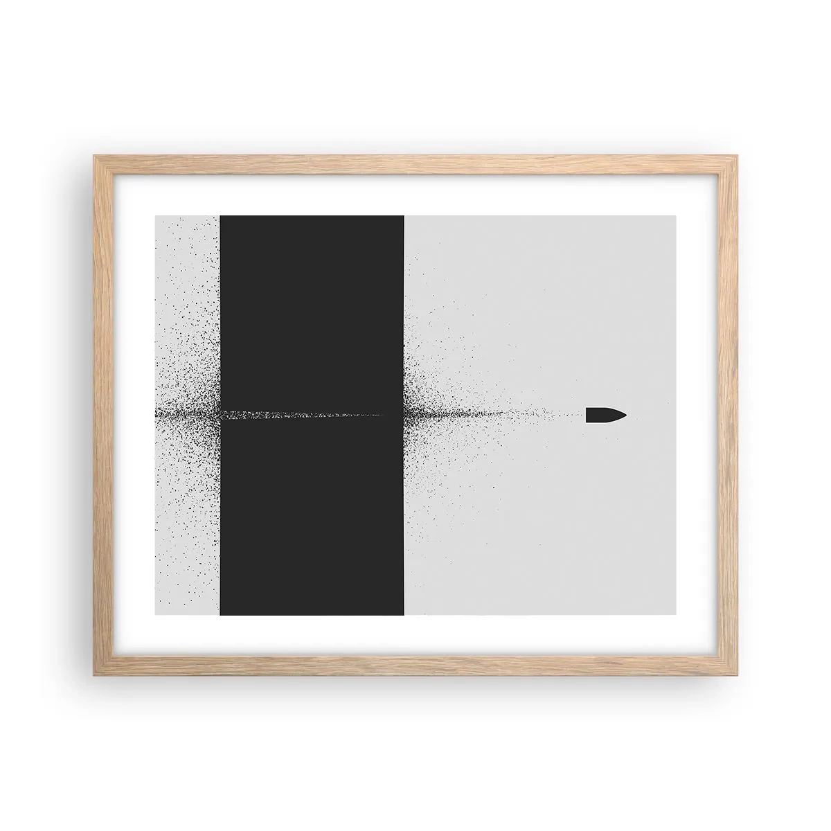 Poster in einem Rahmen aus heller Eiche - Direkt zum Ziel - 50x40 cm