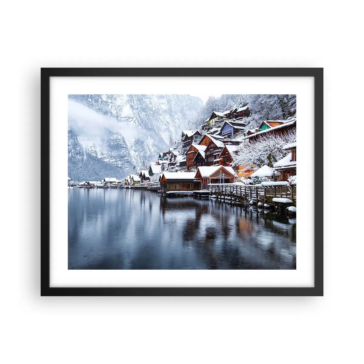 Poster in einem schwarzem Rahmen - In winterlicher Dekoration - 50x40 cm