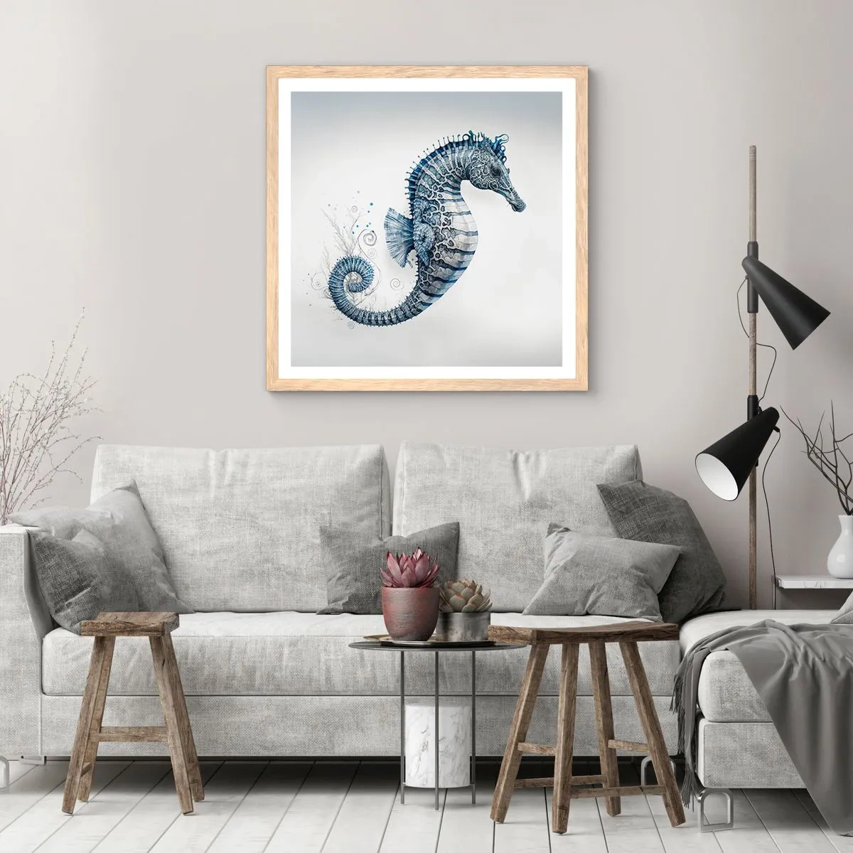 Poster in einem Rahmen aus heller Eiche - Subtiler Witz der Natur - 30x30 cm