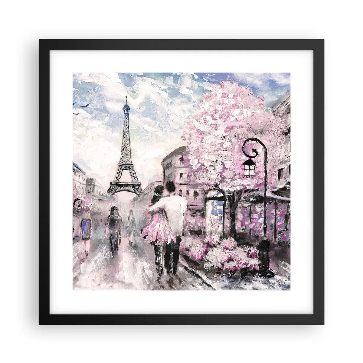 Poster in einem schwarzem Rahmen - Wie man sich verlieben kann, ist nur in ... - 40x40 cm