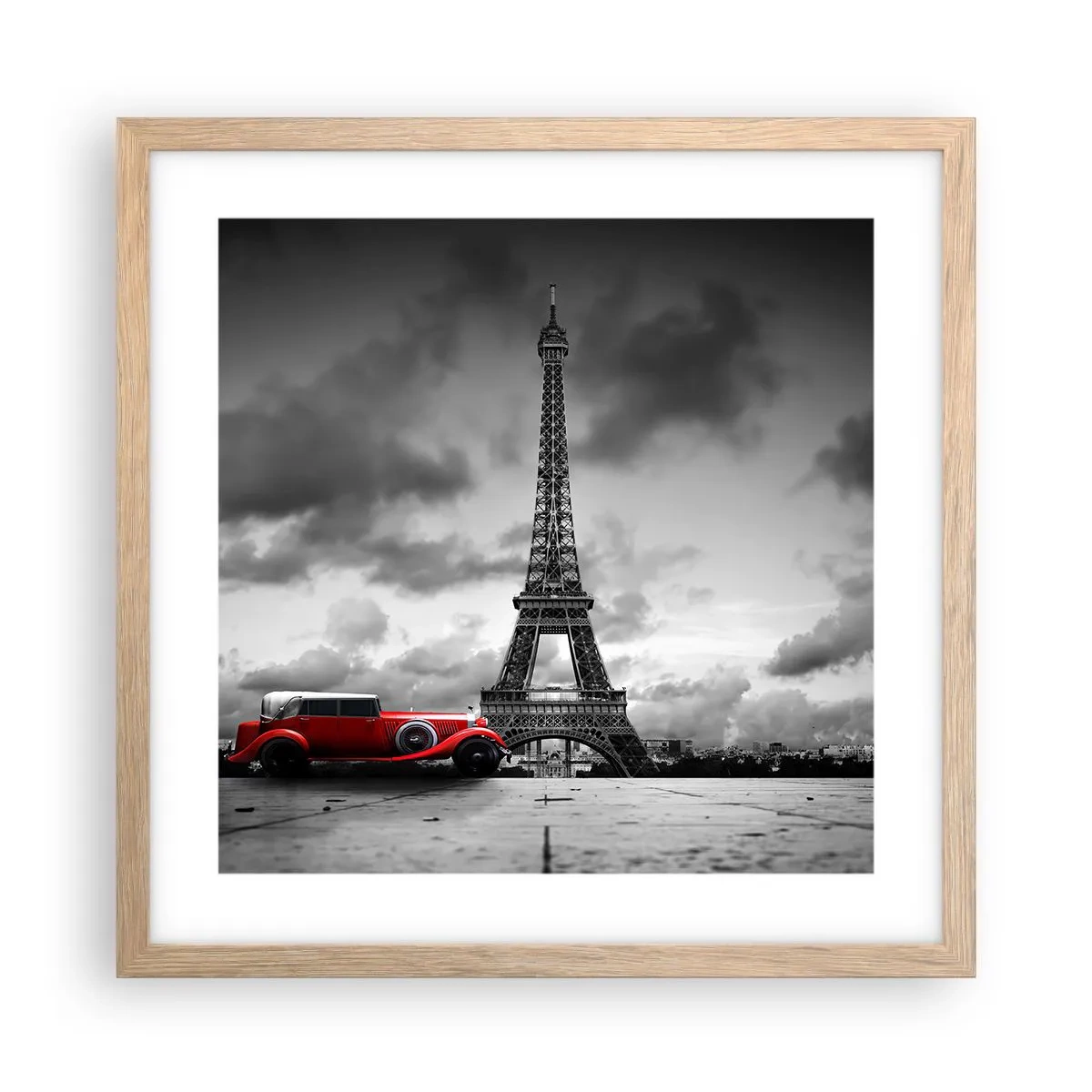 Poster in einem Rahmen aus heller Eiche - Vor nicht allzu langer Zeit in Paris - 40x40 cm