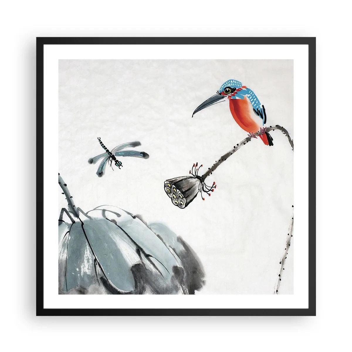 Poster in einem schwarzem Rahmen - Das Leben der Wiese - 60x60 cm