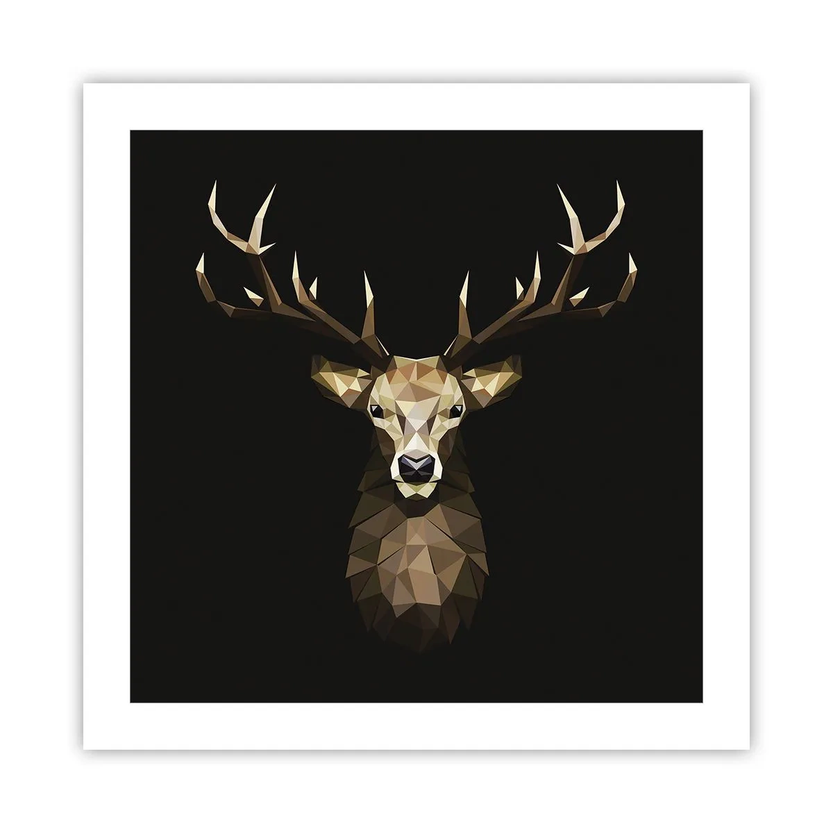 Poster - Kubistischer Hirsch - 50x50 cm