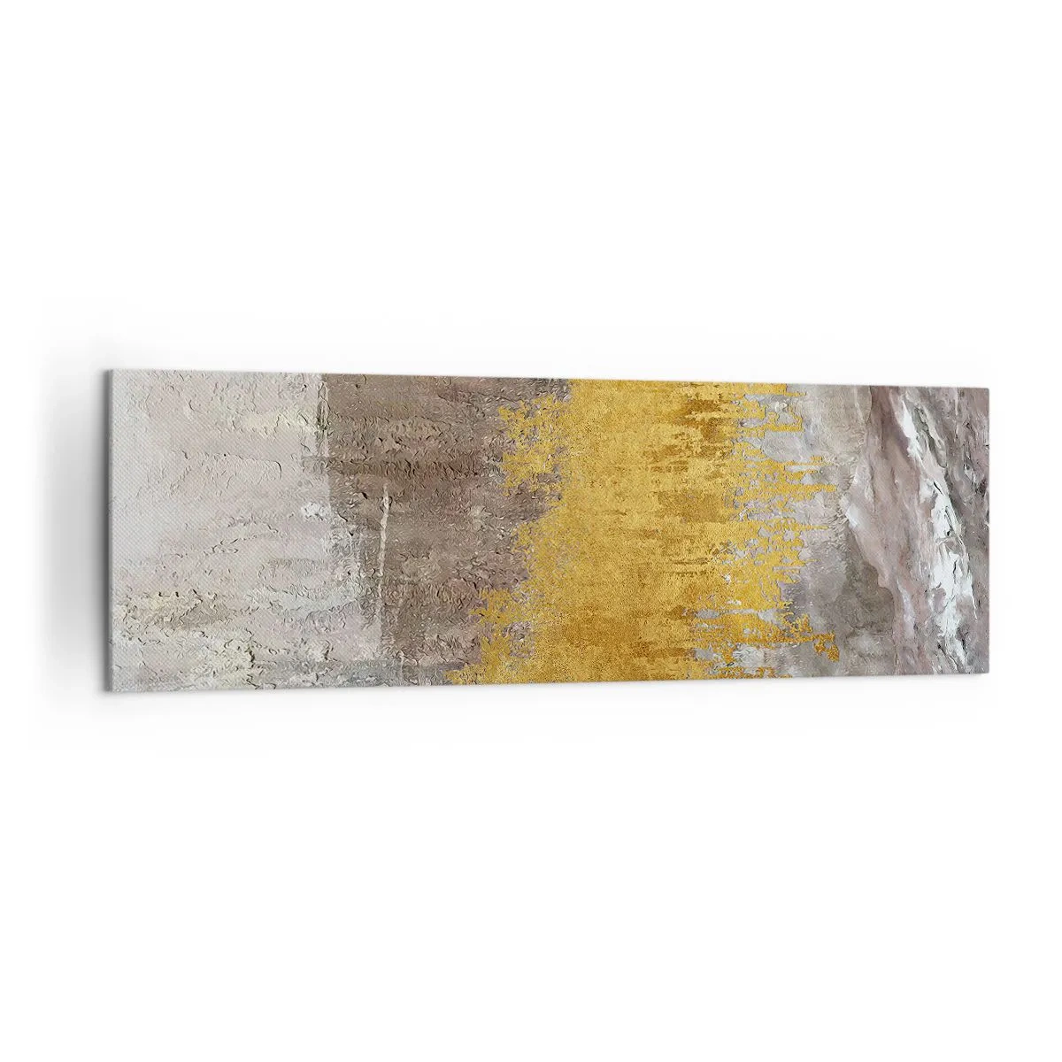 Bild auf Leinwand - Leinwandbild - Abstraktes Muster in Gold und Beige - 160x50cm - Goldene Explosion - Moderne Wanddekoration für Wohnzimmer und Schlafzimmer ARTTOR