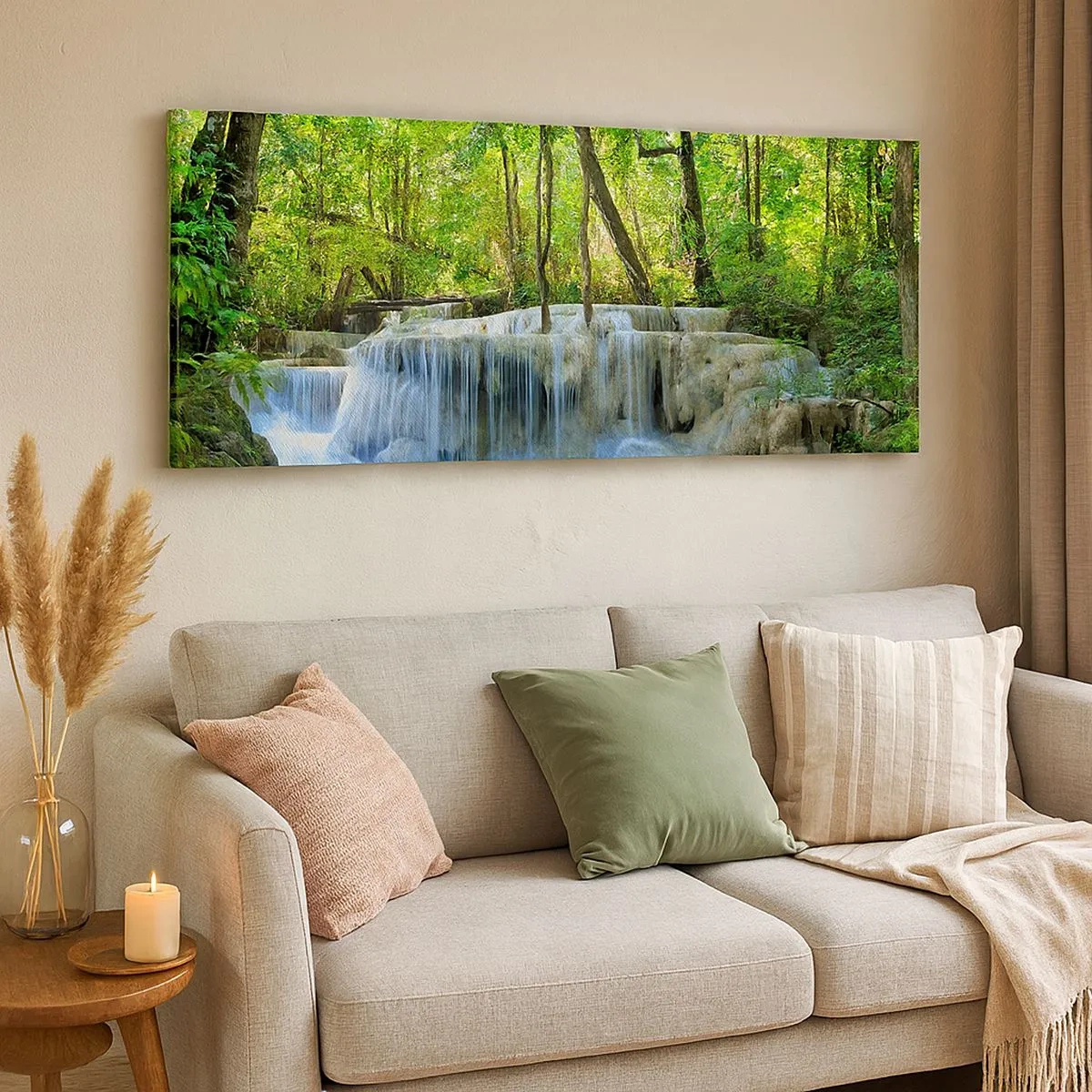 Bild auf Leinwand - Leinwandbild - In Türkis und Grün ertrinken - 100x40 cm