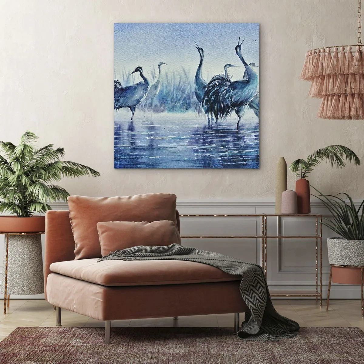 Bild auf Leinwand - Leinwandbild - Morgentliches Treffen - 60x60 cm