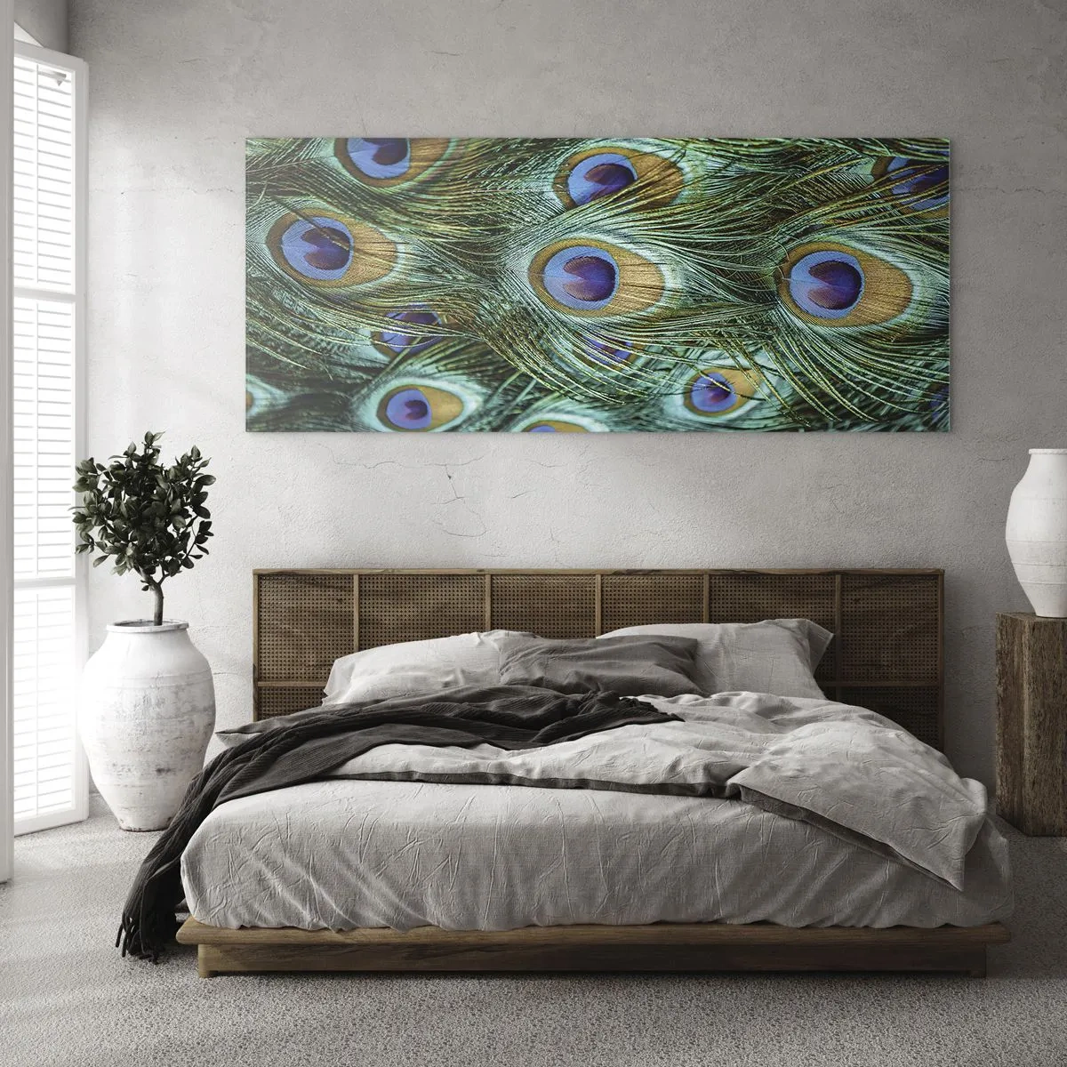 Glasbild - Bild auf glas - Ein Blick mit Pfauenaugen - 100x40 cm