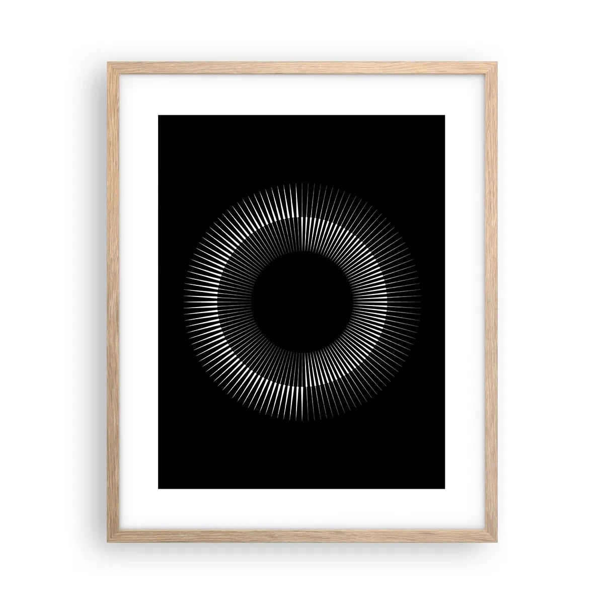 Poster in einem Rahmen aus heller Eiche - Schwarze Sonne - 40x50 cm