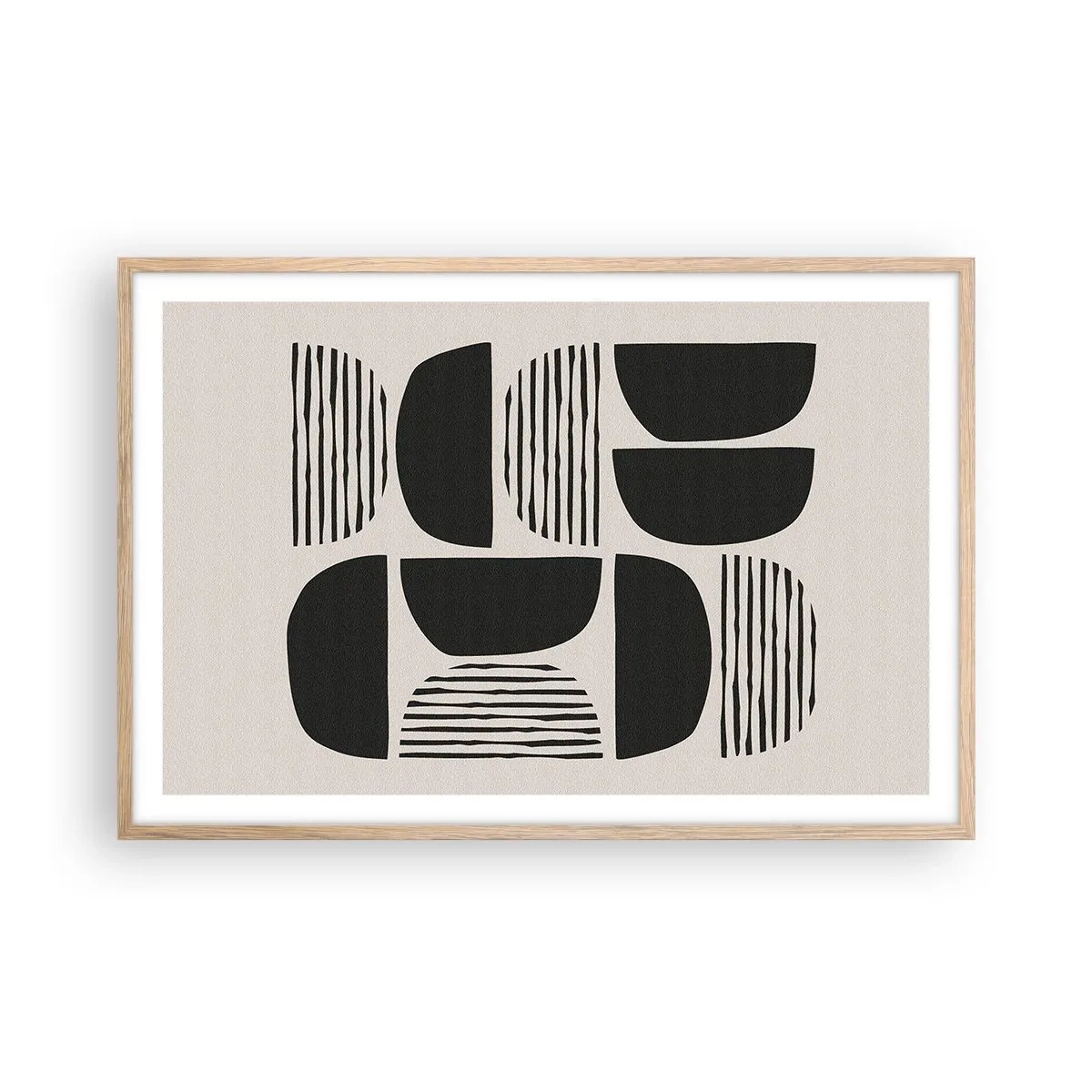 Poster in einem Rahmen aus heller Eiche - Halbherzige Deals - 91x61 cm