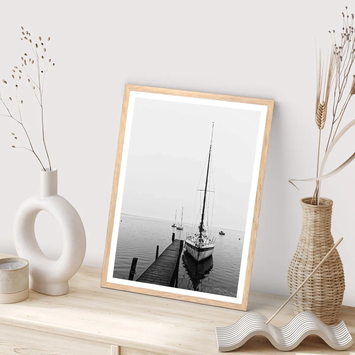 Poster in einem Rahmen aus heller Eiche - Bereit zu gehen - 70x100 cm