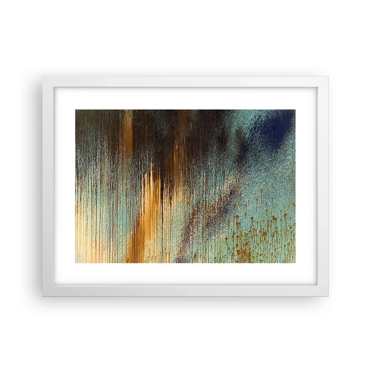 Poster in einem weißen Rahmen - Eine nicht zufällige farbenfrohe Komposition - 40x30 cm