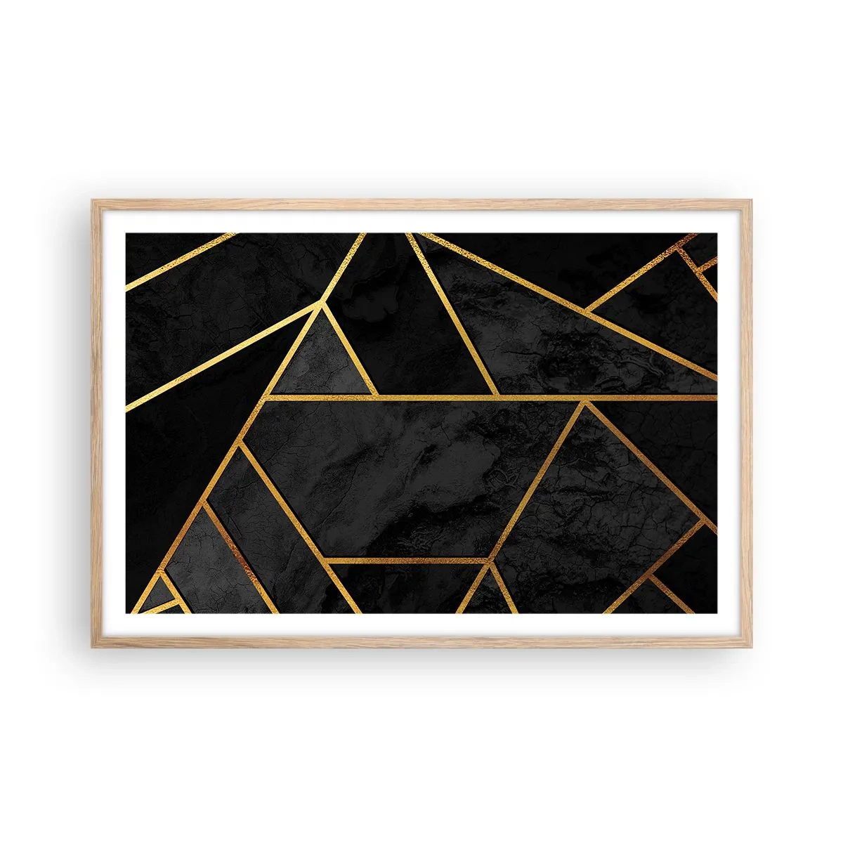 Poster in einem Rahmen aus heller Eiche - Dunkelheit und Glanz - 91x61 cm