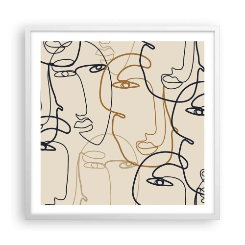 Poster in einem weißen Rahmen - Das Porträt wird multipliziert - 60x60 cm